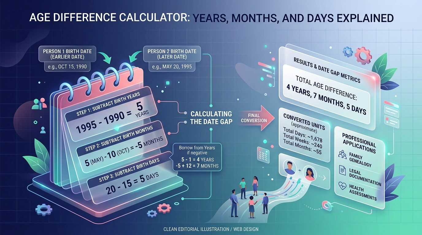 Age Difference Calculator: Years, Months, Days Explained